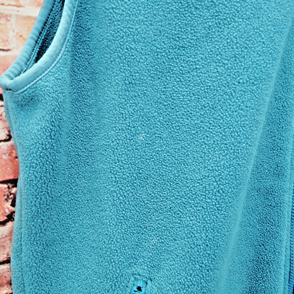 Vintage L.L. Bean Vest Mens Blue Fleece Logo Zipper Pockets Mock Neck Outdoor - Picture 7 of 7